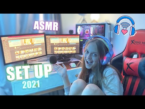 ASMR SHOWING YOU MY 2021 GAMING SET UP | TRYING ASMR IN SPANISH FOR THE FIRST TIME