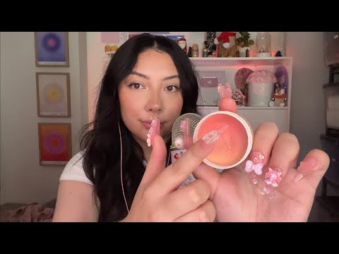 ASMR *natural glowy makeup* ✨ get ready with me + press on nails application