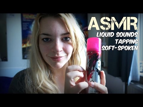 ASMR Liquid sounds- Spraying, Tapping, Lid unscrewing, Glass Bottles