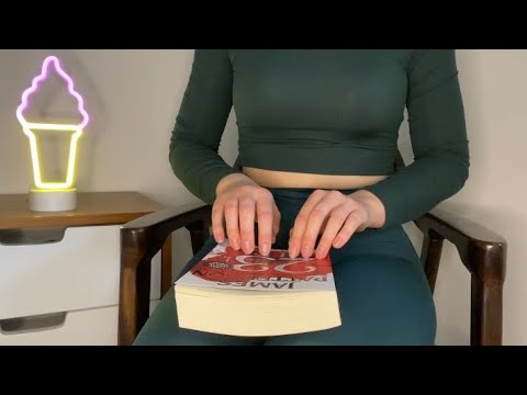 ASMR book sounds - page flipping, tapping, rubbing