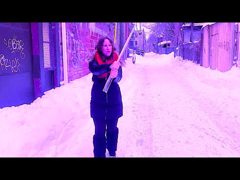 ASMR knocking down icicles and playing unicorn with them lol