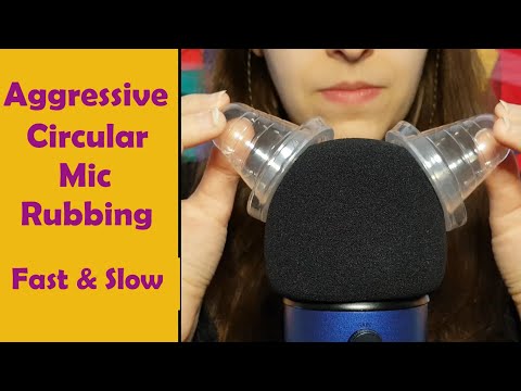ASMR Aggressive Circular Mic Rubbing With Plastic Caps (Varying Speeds) - No Talking
