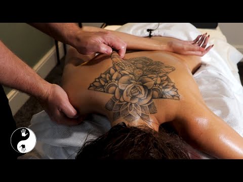Soft & Deep Tissue Massage To Ease her Aching Back - Reducing Pain & Stress With Soothing Music