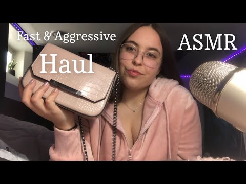 ASMR Haul Fast & Aggressive Fabric Scratching & Purse Tapping