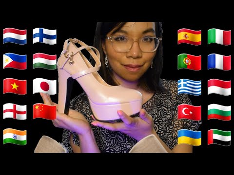 ASMR HIGH HEELS IN DIFFERENT LANGUAGES (Soft Speaking & Shoe Tapping) 👠🩰 [Binaural]