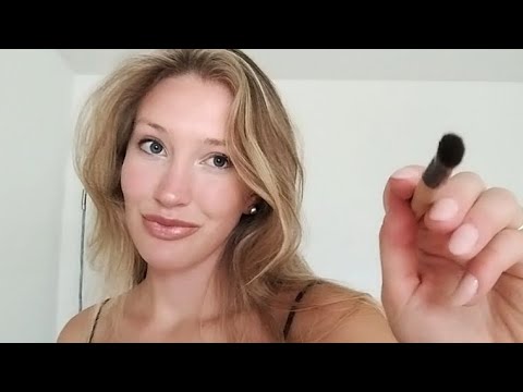 ASMR Tracing and Brushing your Face and mine 🤍 Personal Attention, Face Touching
