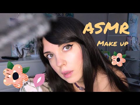 АСМР/ASMR Легкий макияж/Make up/Spit painting