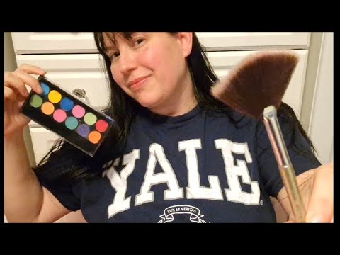 ASMR College Friend does your Make Up ... I try to do an American accent !!!