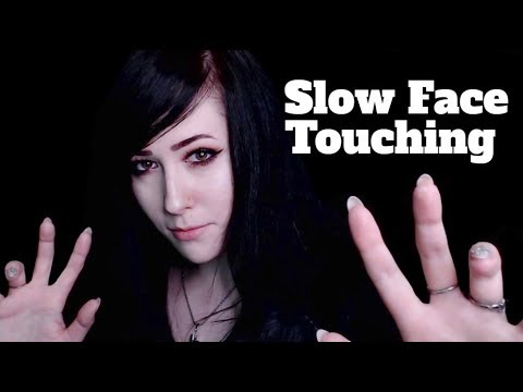 ASMR Layered Slow Face Touching w/ Rain and Wind Chime Sounds.