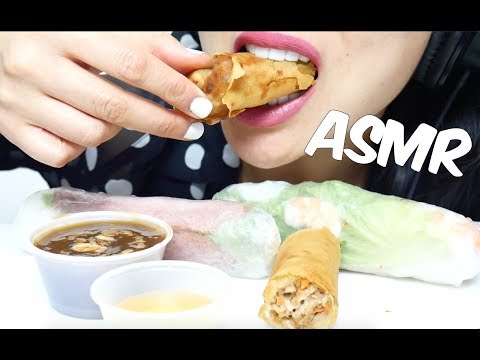 ASMR Spring Roll and Salad roll (EATING SOUNDS) No Talking | SAS-ASMR