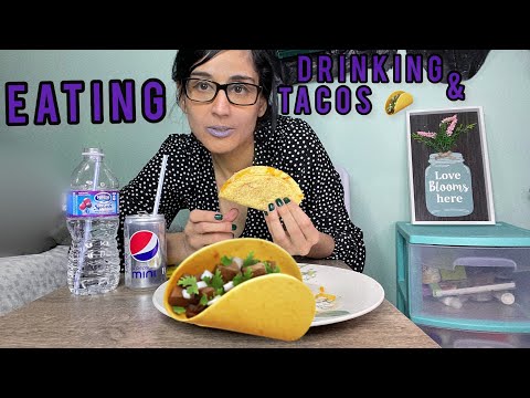 ASMR  Taco Eating (Whispered) Gentle Crunchy mukbang & Drinking ( Eating & Little Bit of Talking)