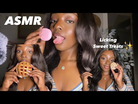 ASMR | Sweet Treats🤍🍩 (Licking Mouthsounds & Clicky whispers)