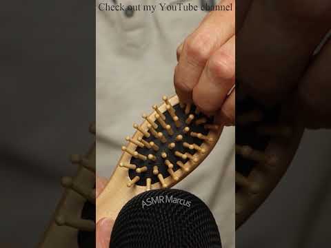 ASMR Scraping the wooden bristles of a comb #short