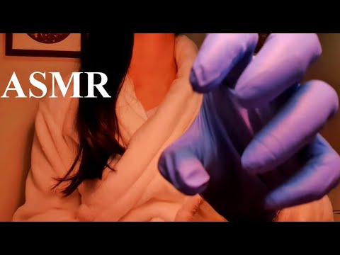 ASMR MASSAGING YOUR FACE WITH GLOVES - Plastic sounds - To go to sleep - No talking