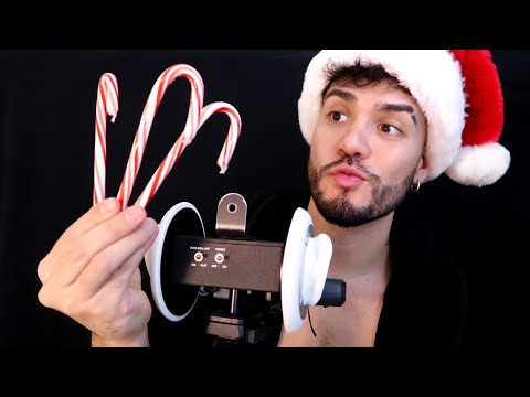 ASMR Eating Candy Canes in a Robe 🎅🏻