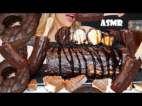 ASMR: CHOCOLATE ROLL, CHOCOLATE COVERED BANANAS ( Eating Sounds, Dessert Mukbang) Oli ASMR