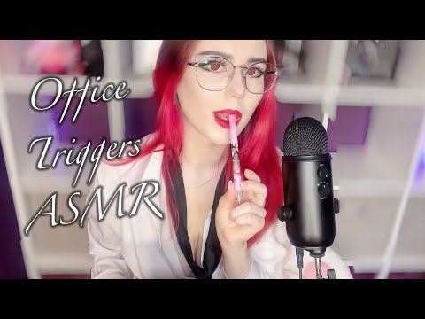 ASMR Office Triggers & Vibes 👓 tapping, scratching, paper, pen, fabric, writing sounds for sleep 💤