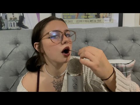 ASMR wet mouth sounds and hand movements