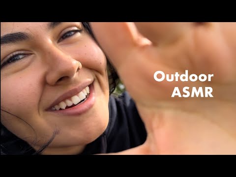 Outdoor ASMR | Lofi close-up personal attention, affirmations, and hand movements