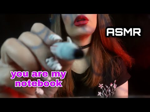 ASMR you are my notebook inaudible whispering ,some mouth sounds