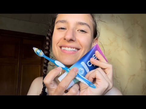 #ASMR TEETH BRUSHING🪥😁 WITH MOUTH SOUNDS/ TONGUE BRUSHING/ SUDSY SPIT SOUNDS FOR RELAXATION 💙