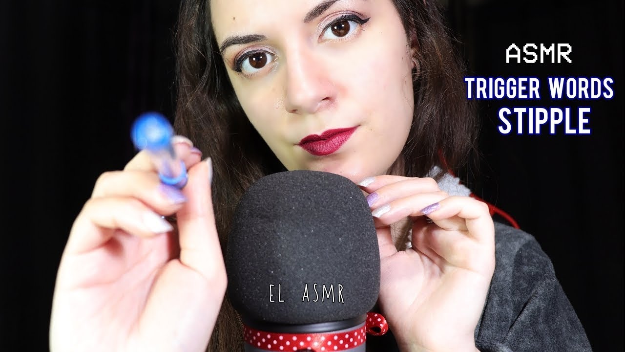 ASMR TRIGGER WORDS & STIPPLE♥ (Close up whispering) | ASMR Ita