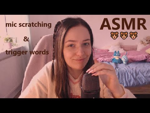 ASMR Mic Scratching & Trigger Word Assortment 🐻 ( Relax, Tingle, Coconut, Perfect, and more ) 🐻