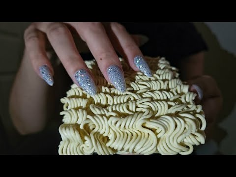 ASMR Tapping & scratching on food - beer fizzing sounds,food wrap crinkle sounds 😍