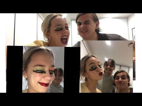 Sisters boyfriend does her make up