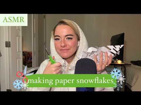 ASMR | making paper snowflakes (unpredictable audio)