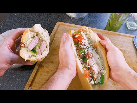 This SAUCY Choripan with Chimichurri , Cheese and Salsa is the PERFECT SANDWICH !