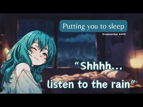 ASMR sleepy girlfriend comforts you [rain ambiance] [f4a] [breathing] [guided relaxation]