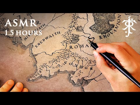ASMR Drawing Map of Middle-earth | Dip Pen 1.5 Hours