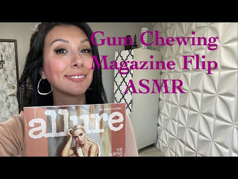 ASMR Gum Chewing Magazine Flip through