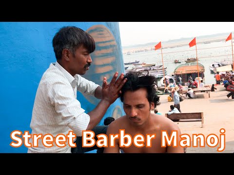 OUT DOOR HEAD MASSAGE THERAPY BY INDIAN STREET BARBER MANOJ |ASMR YOGi (Ep-26)