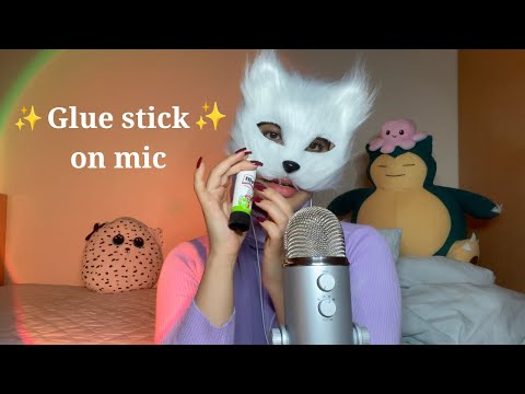 ASMR glue stick on mic tingly trigger 🤯 [NO TALKING]