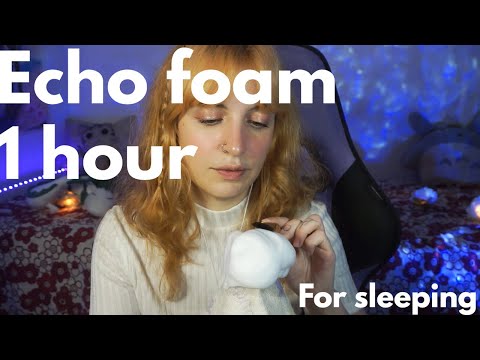 ECHO REVERB foam 1 HOUR for sleeping No talking💤 | ASMR Hakkune