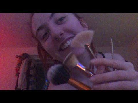 asmr | spit painting you and taking photos (with the eyelash curler) mouth sounds, brushes etc