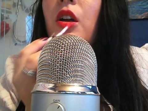 SENSUAL ASMR - CLOSE UP RED LIPGLOSS KISSES / MOUTH SOUNDS / WHISPER TO GIVE YOU TINGLES