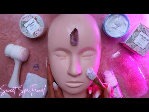 ASMR Relaxing Sweet Spa Facial Treatment🧁 | Hydrating Face Mask Skincare On Mannequin Head