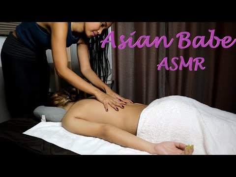 ASMR Back Massage with Fingertips and Hair Tickle with Cass! (with relaxing music!)