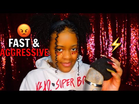 ASMR | ⚡FAST & AGGRESSIVE CHAOTIC ASMR TRIGGERS FOR STRONG TINGLES ♡🔥✨ (CRAZY TINGLES)✨