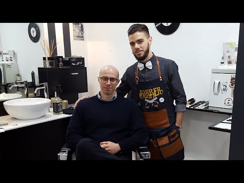 Young Italian Barber - Complete Head and Face Shave with massage - ASMR Binaural