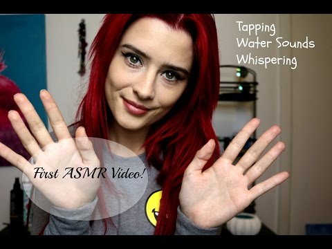 FIRST ASMR VIDEO! Tapping, whispering, water sounds and more!