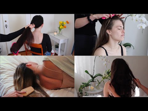ASMR super tingly hair play compilation for sleep and relaxation (1)