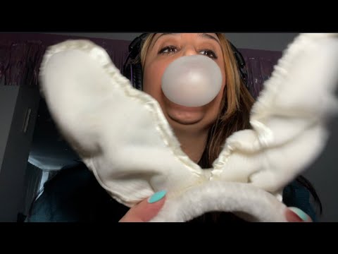 🐰 Just playing with my Bunny Ears and Blowing Bubblegum Bubbles ASMR GUM (no talking)