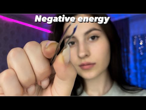 Asmr in 1 min🌪 plucking your negative energy⚡️