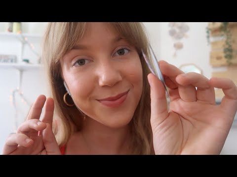 ASMR ❤️ Plucking & Filling In Your Eyebrows ~ Close Up Whispering