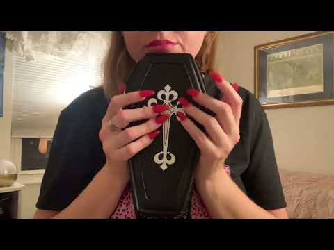 ASMR Tapping on Coffin Purse ⚰️ & Zipper Sounds