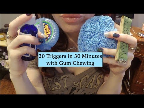 ASMR The 30 Tingliest Triggers In 30 Minutes. Whispers and Gum Chewing